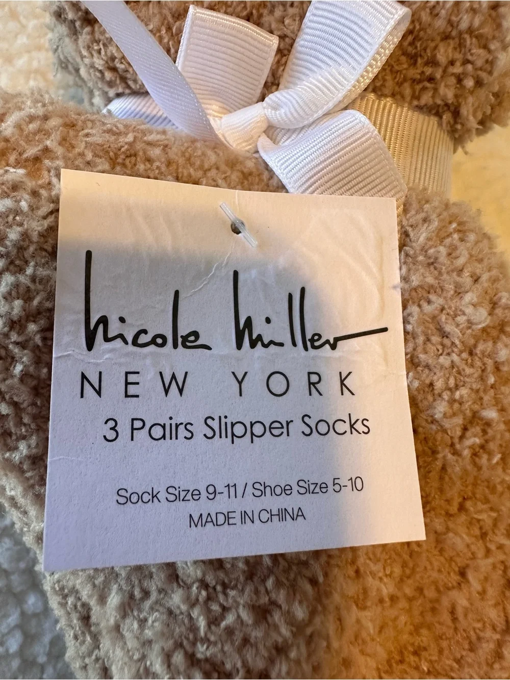 Nicole Miller Plush Slipper Socks